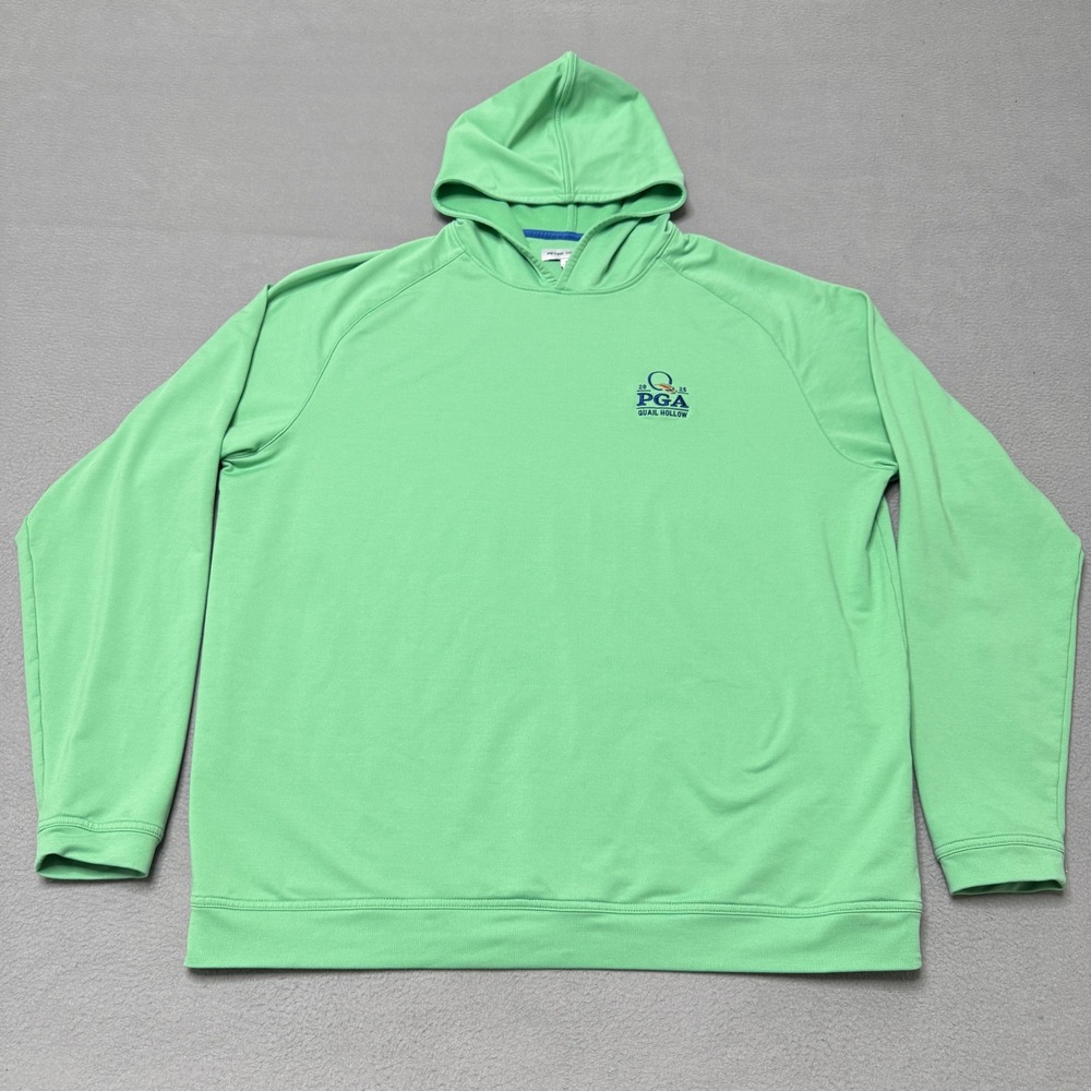 Peter Millar Hoodie Men Large Green PGA Quail Hollow 2025 Golf Pullover Active